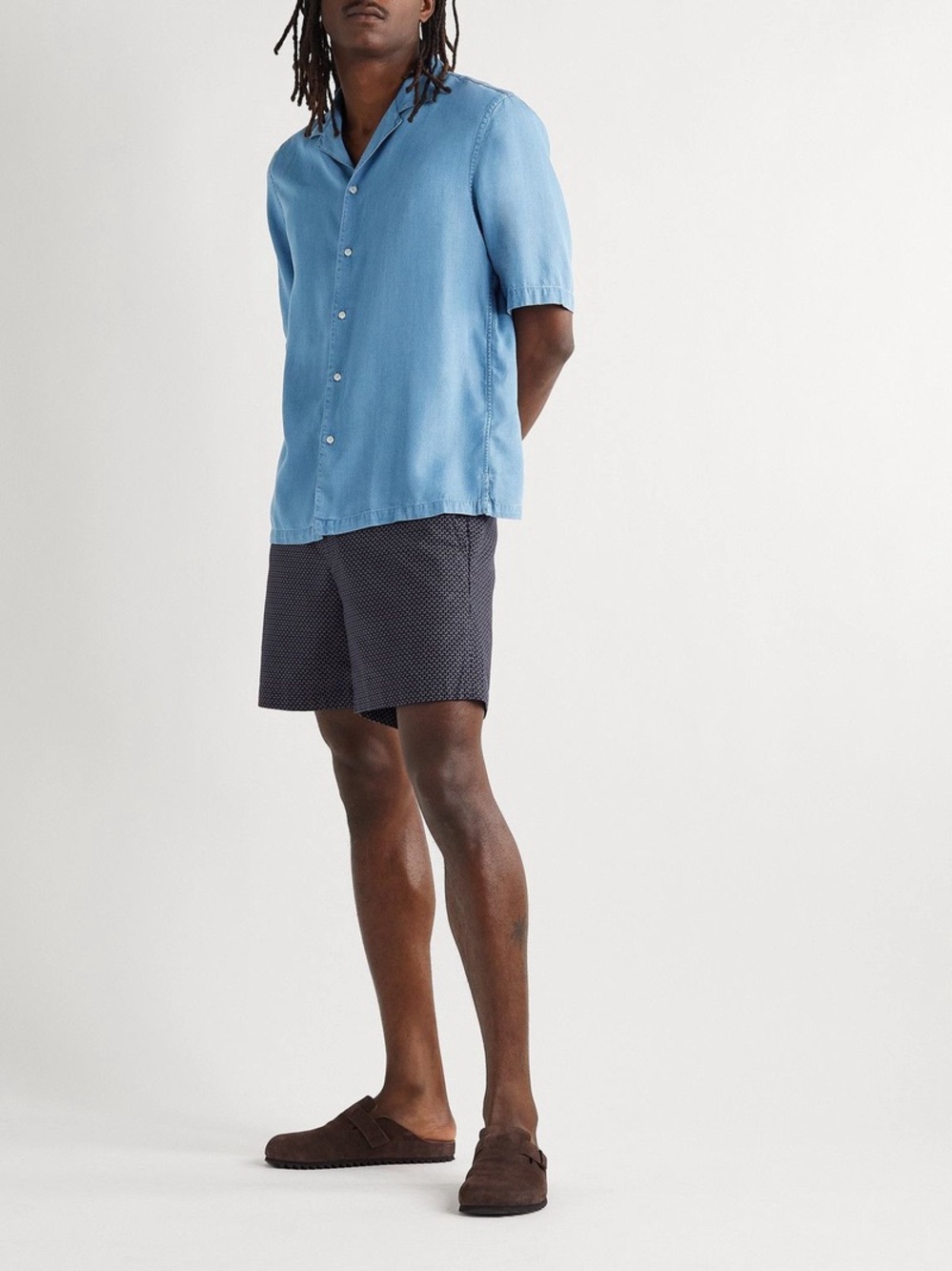 Officine Générale Eren Shirt- Light Blue Short Sleeve